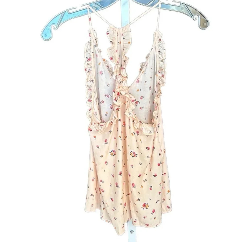 Rebecca Taylor, ‘Mia’ Floral Print Silk Ruffle Camisole In Ballet, Size 0, Pink - Picture 3 of 7